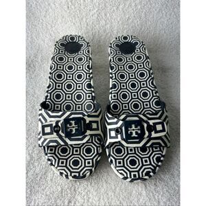 Tory Burch Noah Navy Leather‎ Slides Size 7